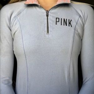 PINK Light Blue Half Zip Yoga Jacket